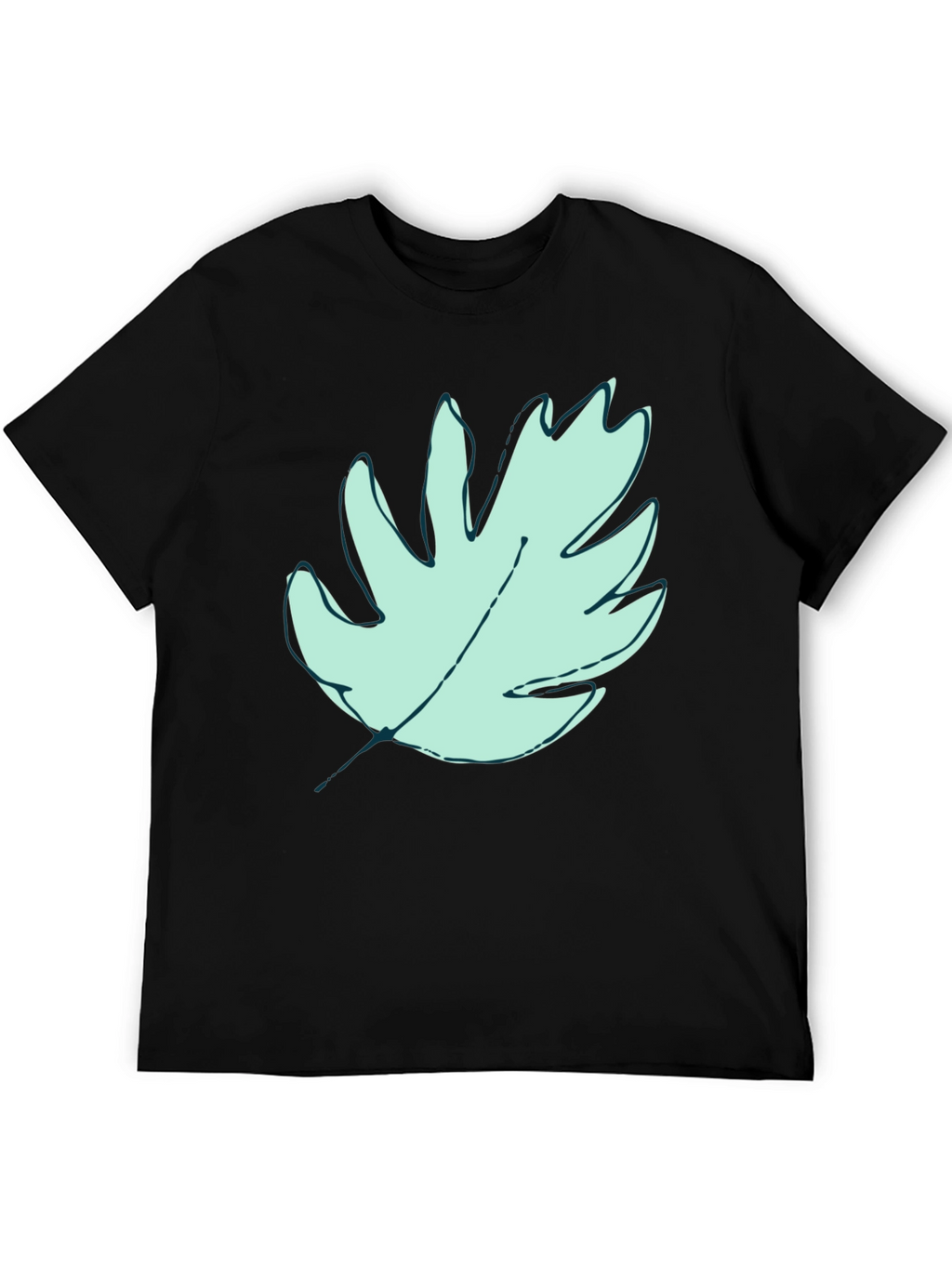 Leaf Graphic Black T-Shirt - Stylish Casual Wear