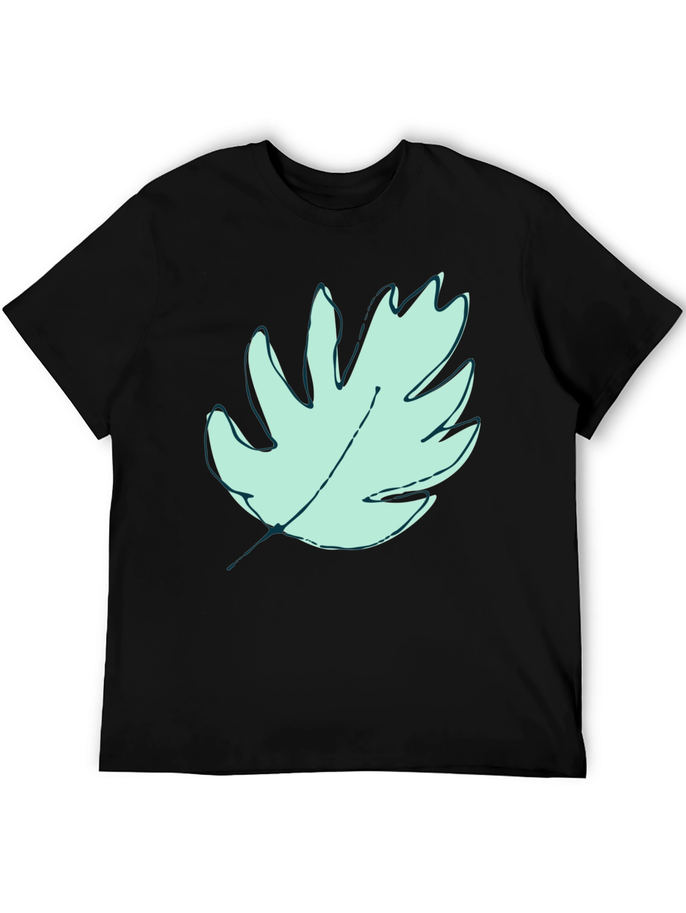 Leaf Graphic Black T-Shirt - Stylish Casual Wear