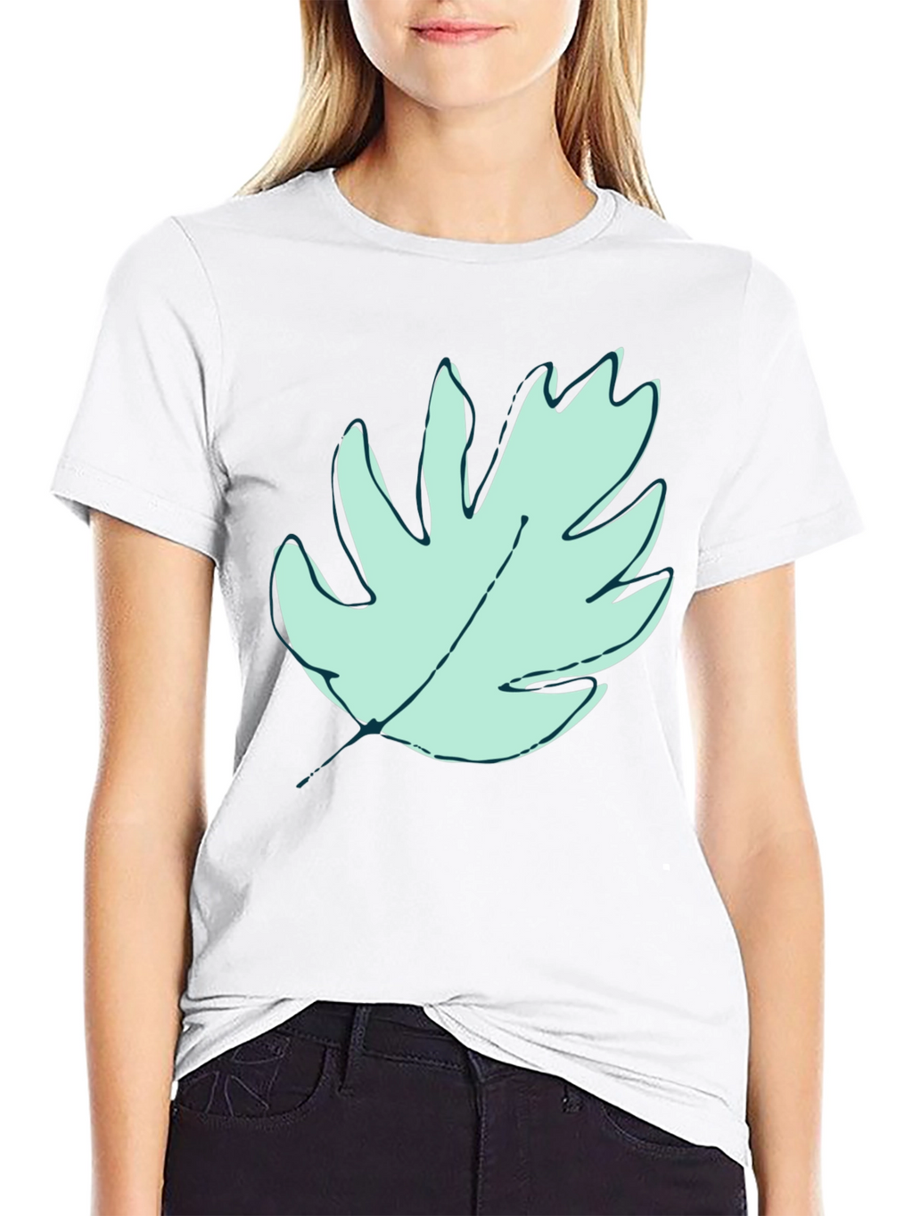 Leaf Graphic Black T-Shirt - Stylish Casual Wear