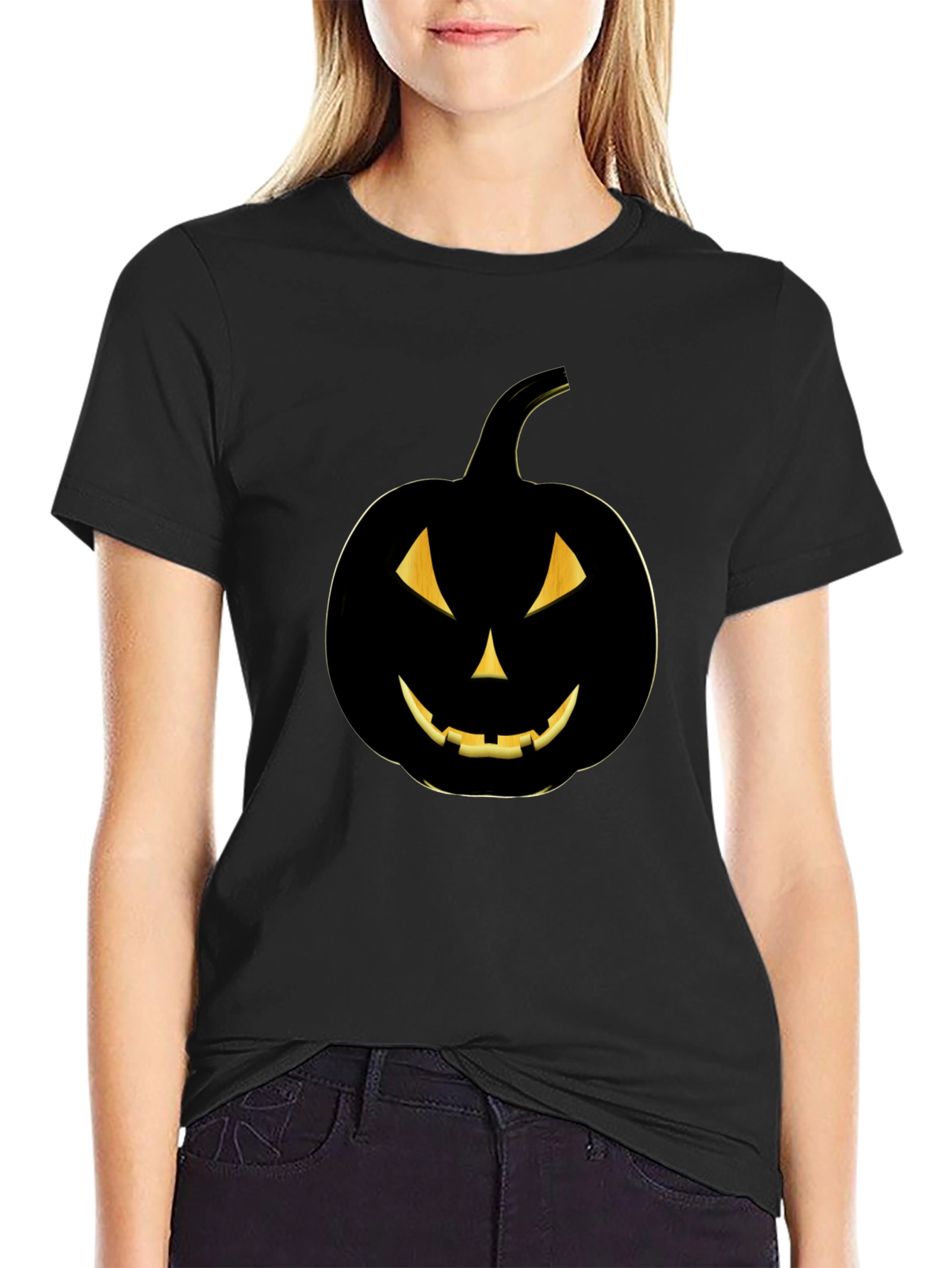 Spooky Halloween Pumpkin Graphic T-Shirt