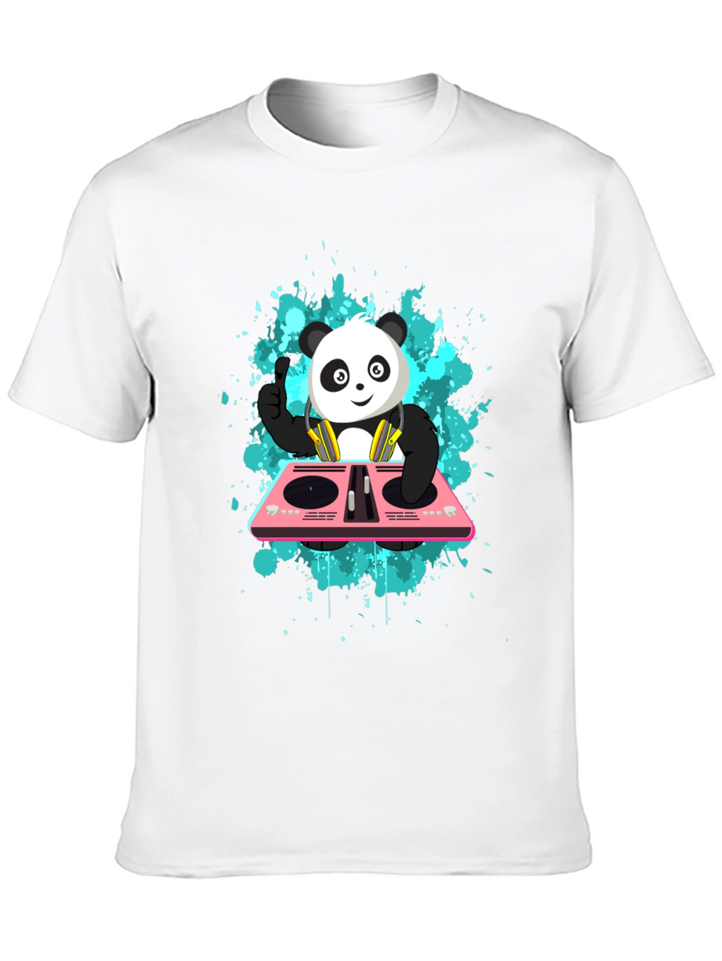 DJ Panda Graphic Tee - Black Cotton Comfort