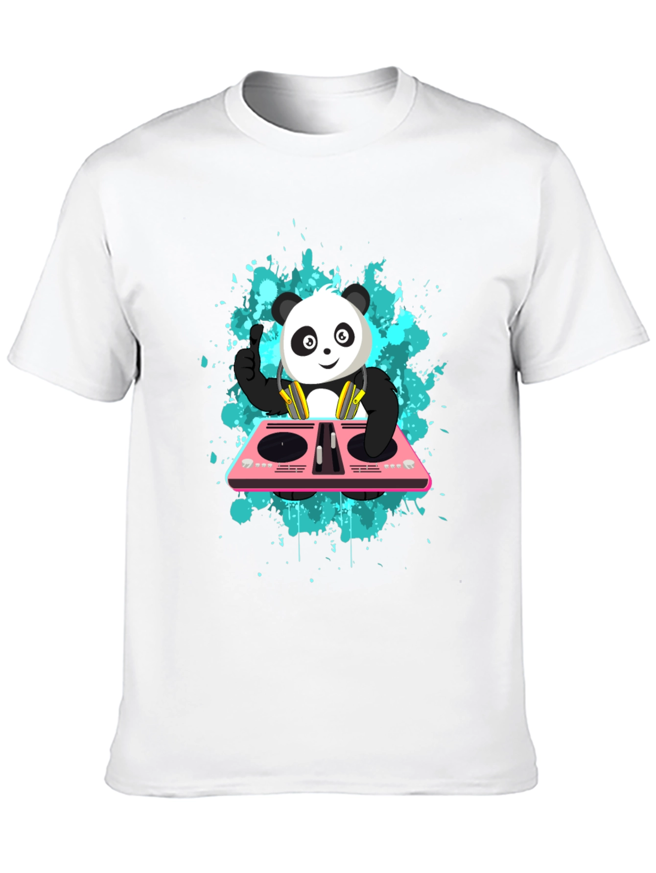 DJ Panda Graphic Tee - Black Cotton Comfort