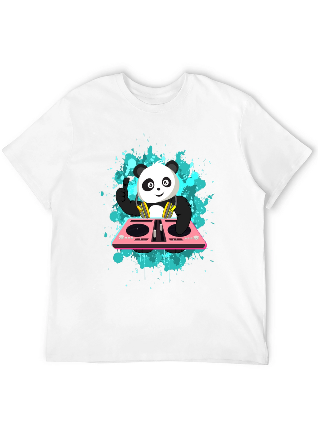 DJ Panda Graphic Tee - Black Cotton Comfort