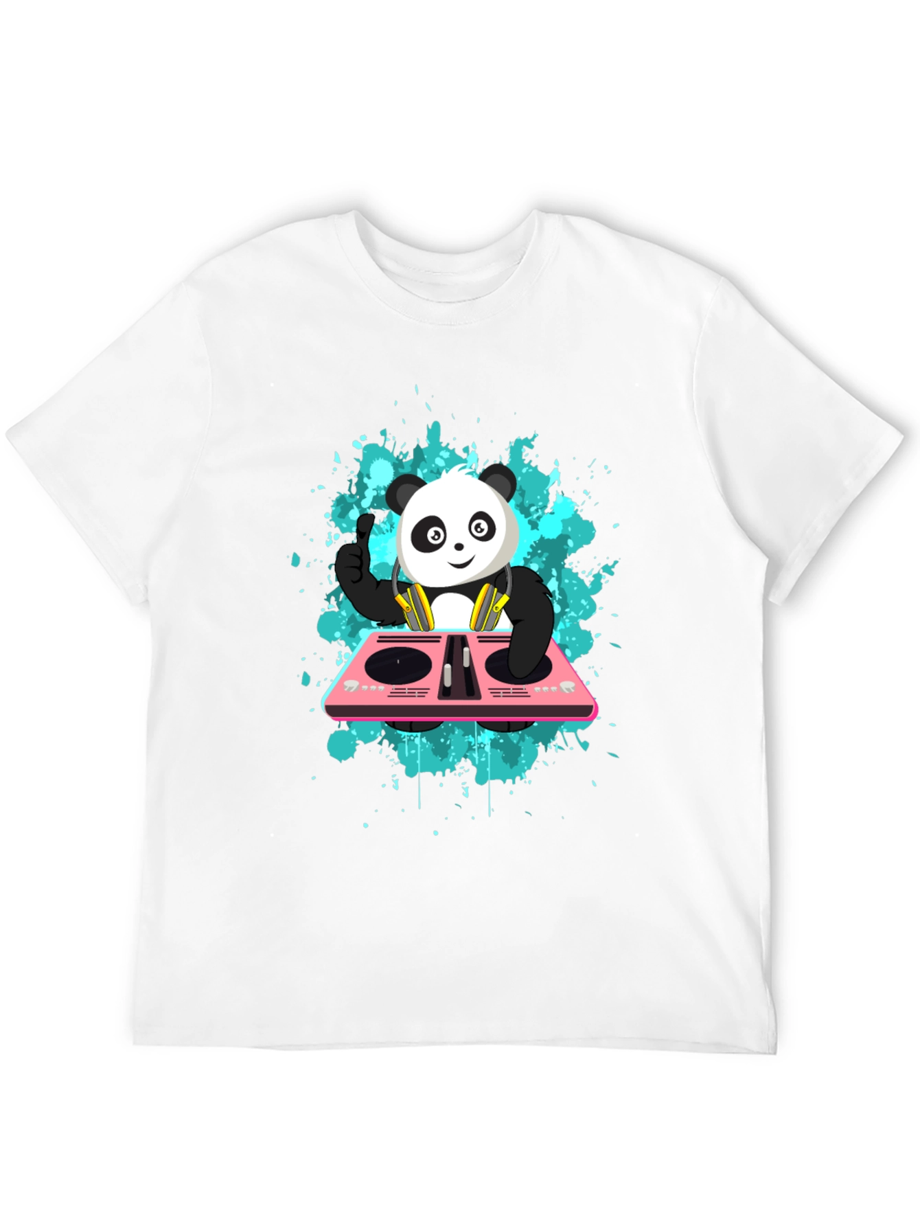 DJ Panda Graphic Tee - Black Cotton Comfort