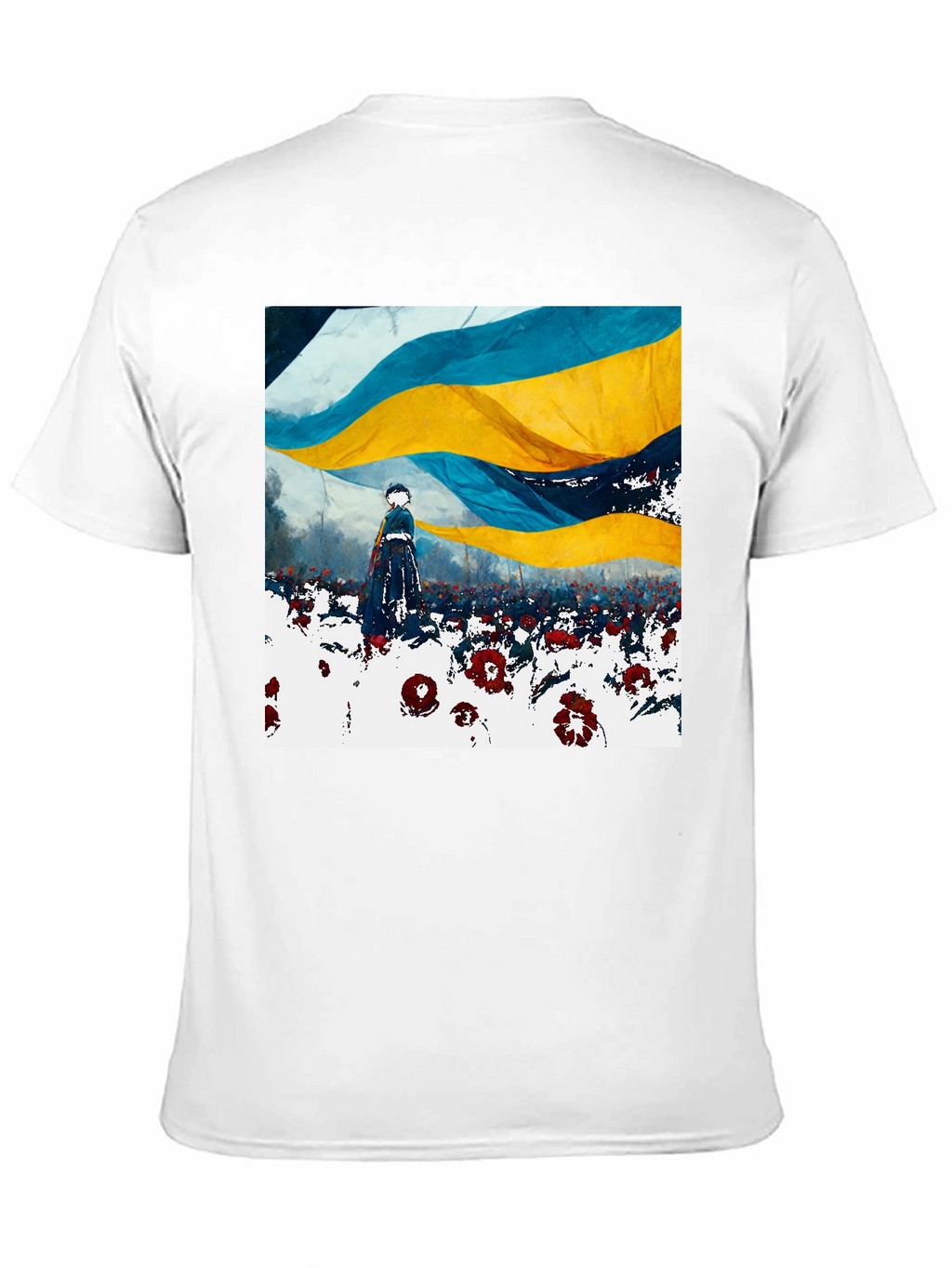 Ukraine Flag Art Print Black T-Shirt