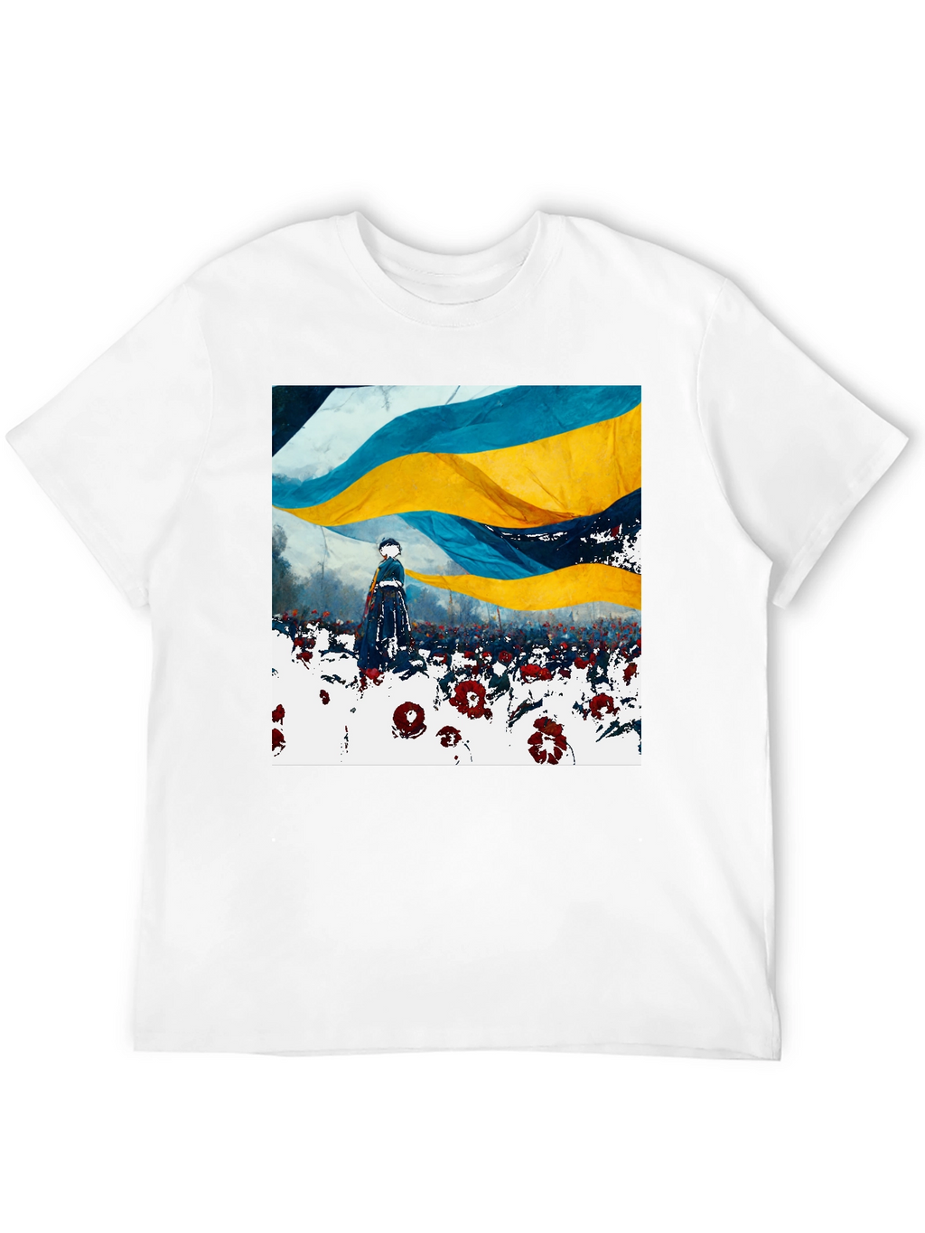 Ukraine Flag Art Print Black T-Shirt