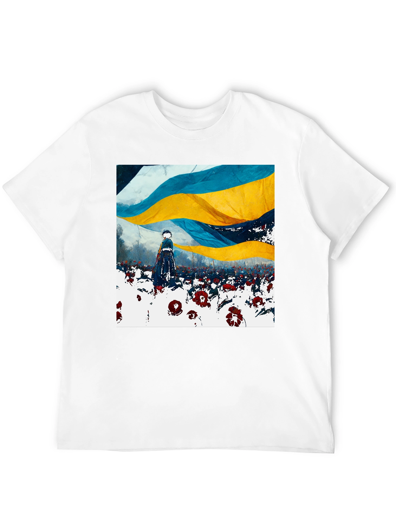 Ukraine Flag Art Print Black T-Shirt