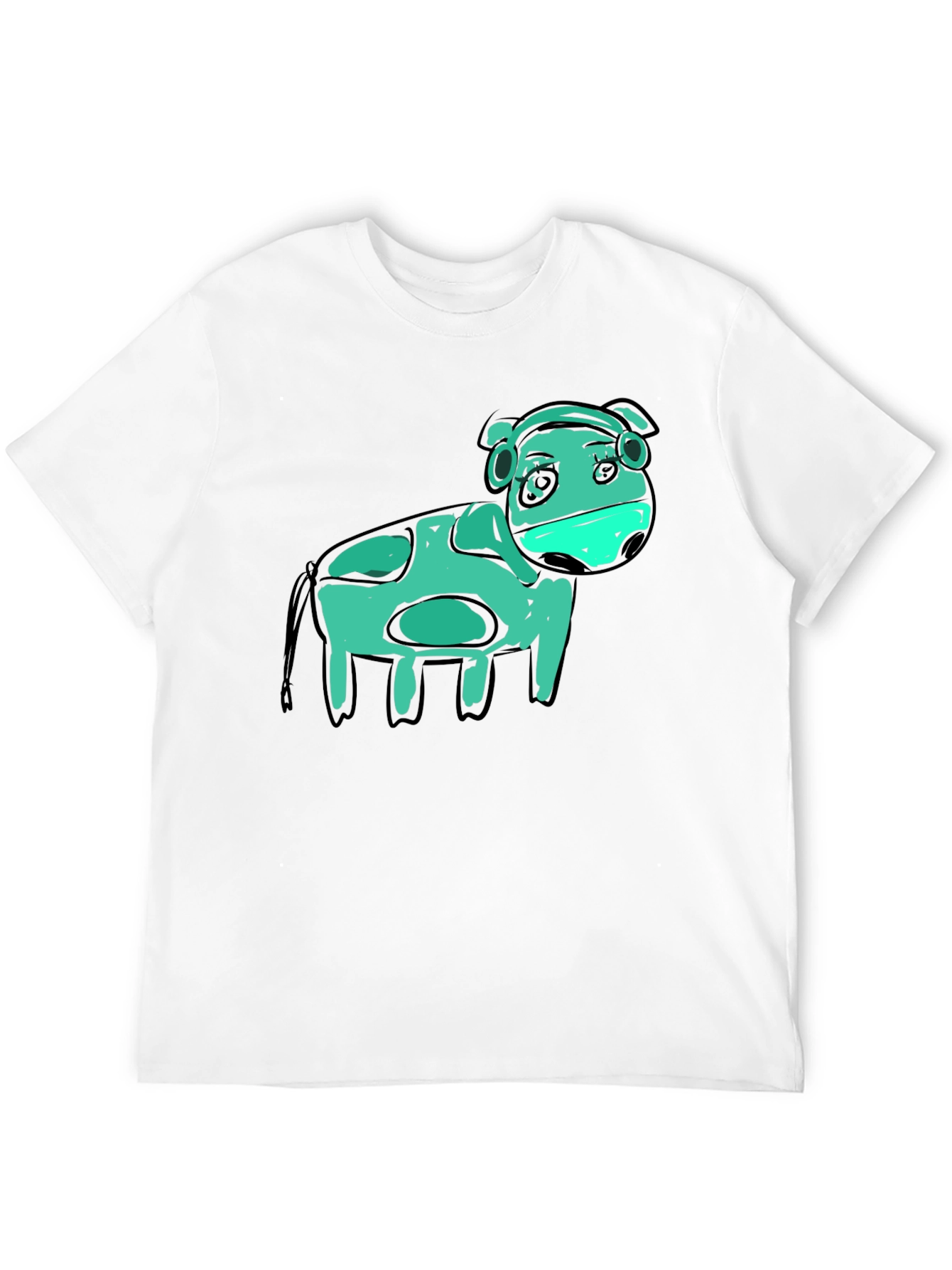 Cow Graphic Black T-Shirt - Unique Art