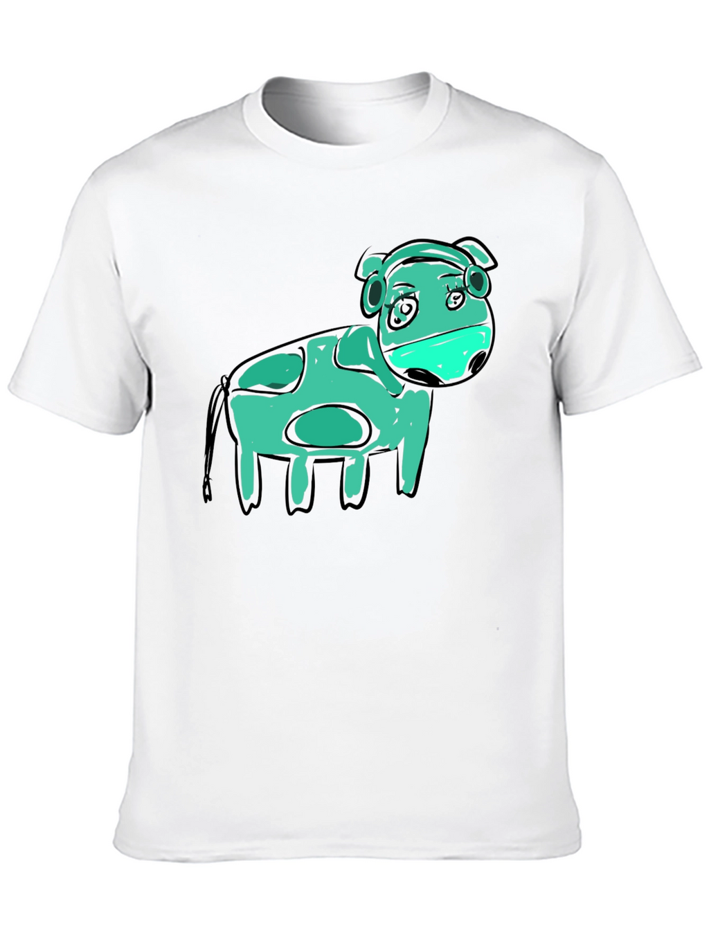 Cow Graphic Black T-Shirt - Unique Art