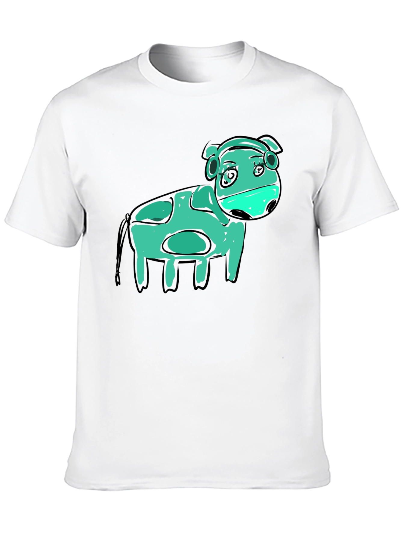 Cow Graphic Black T-Shirt - Unique Art