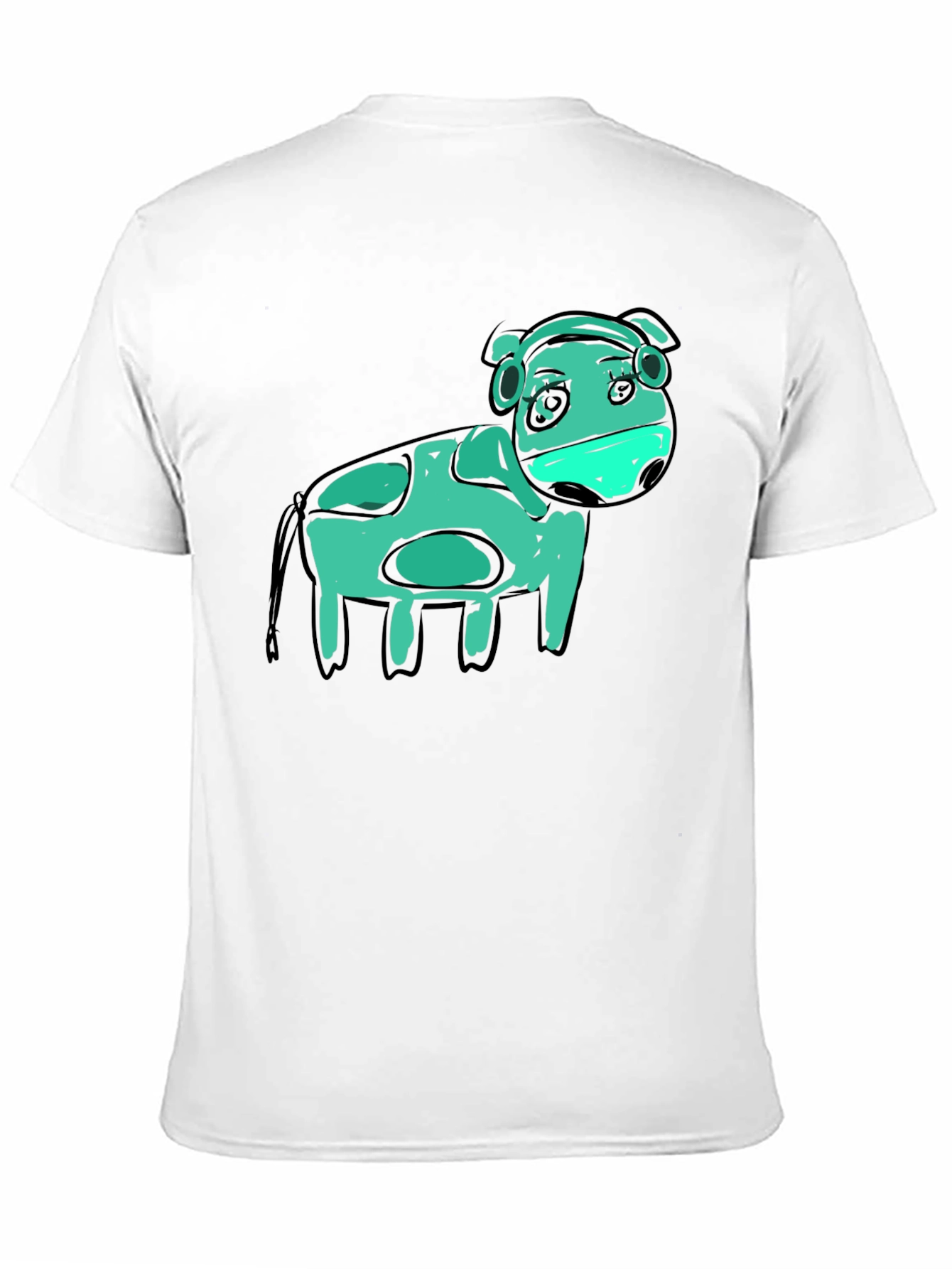 Cow Graphic Black T-Shirt - Unique Art