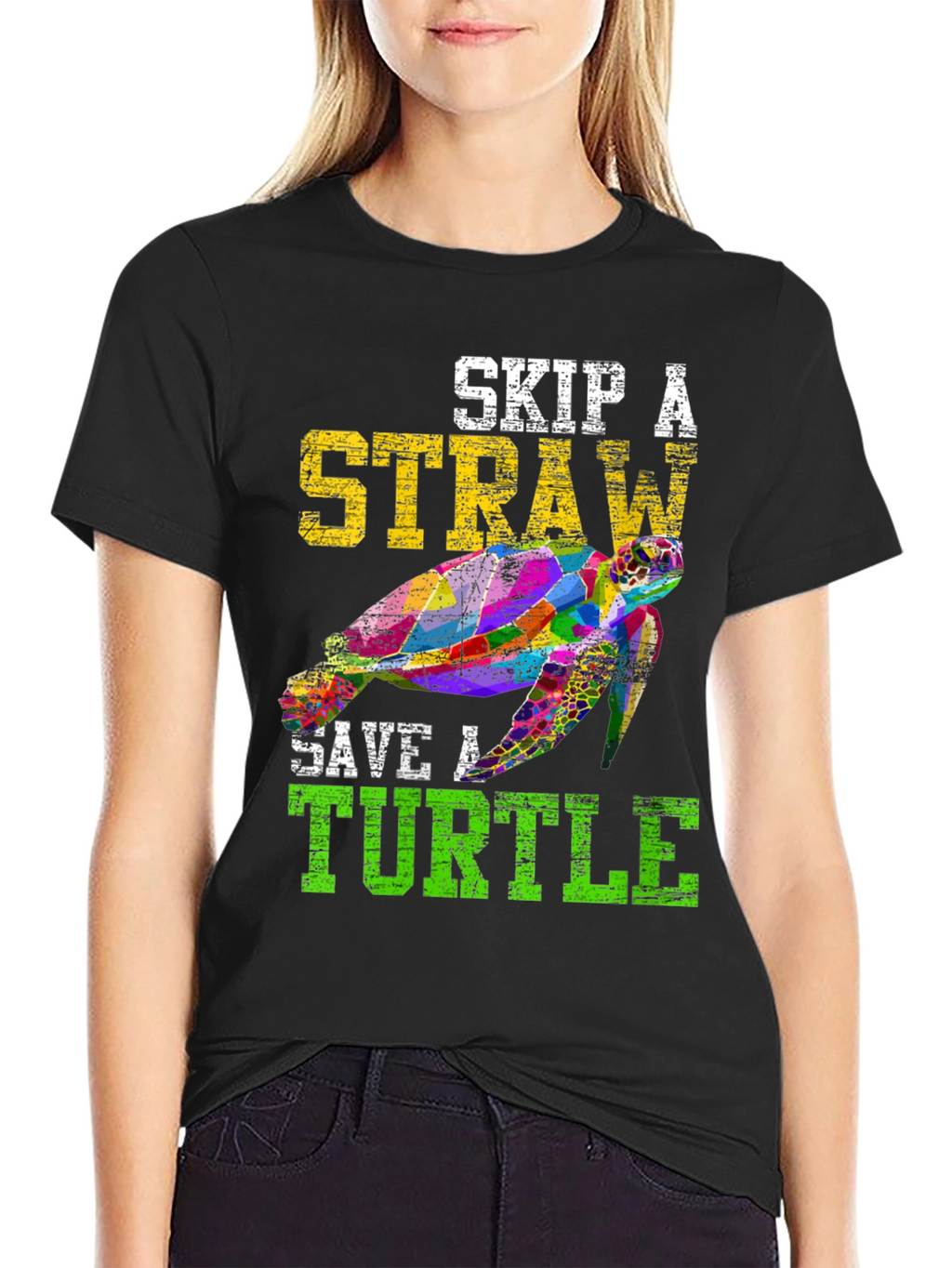 Skip a Straw Save a Turtle Graphic Tee