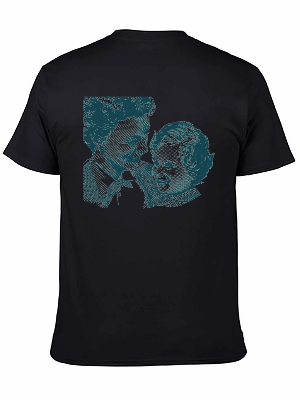 Retro Print Black Cotton T-Shirt