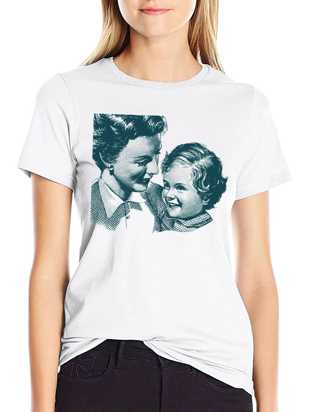 Retro Print Black Cotton T-Shirt