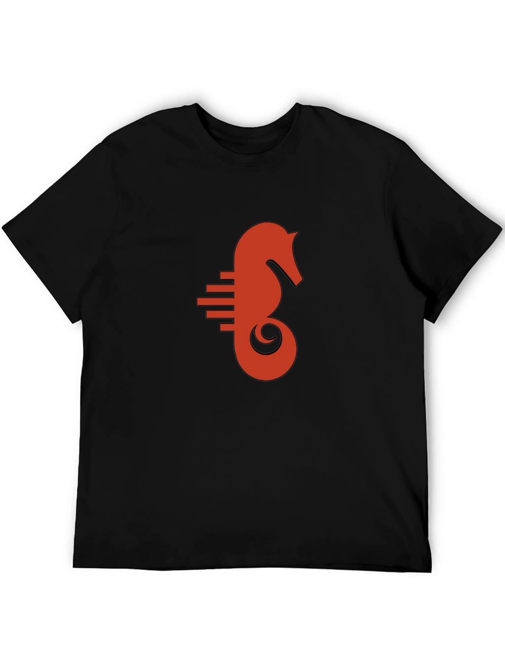 Seahorse Graphic Tee - Black Cotton Comfort