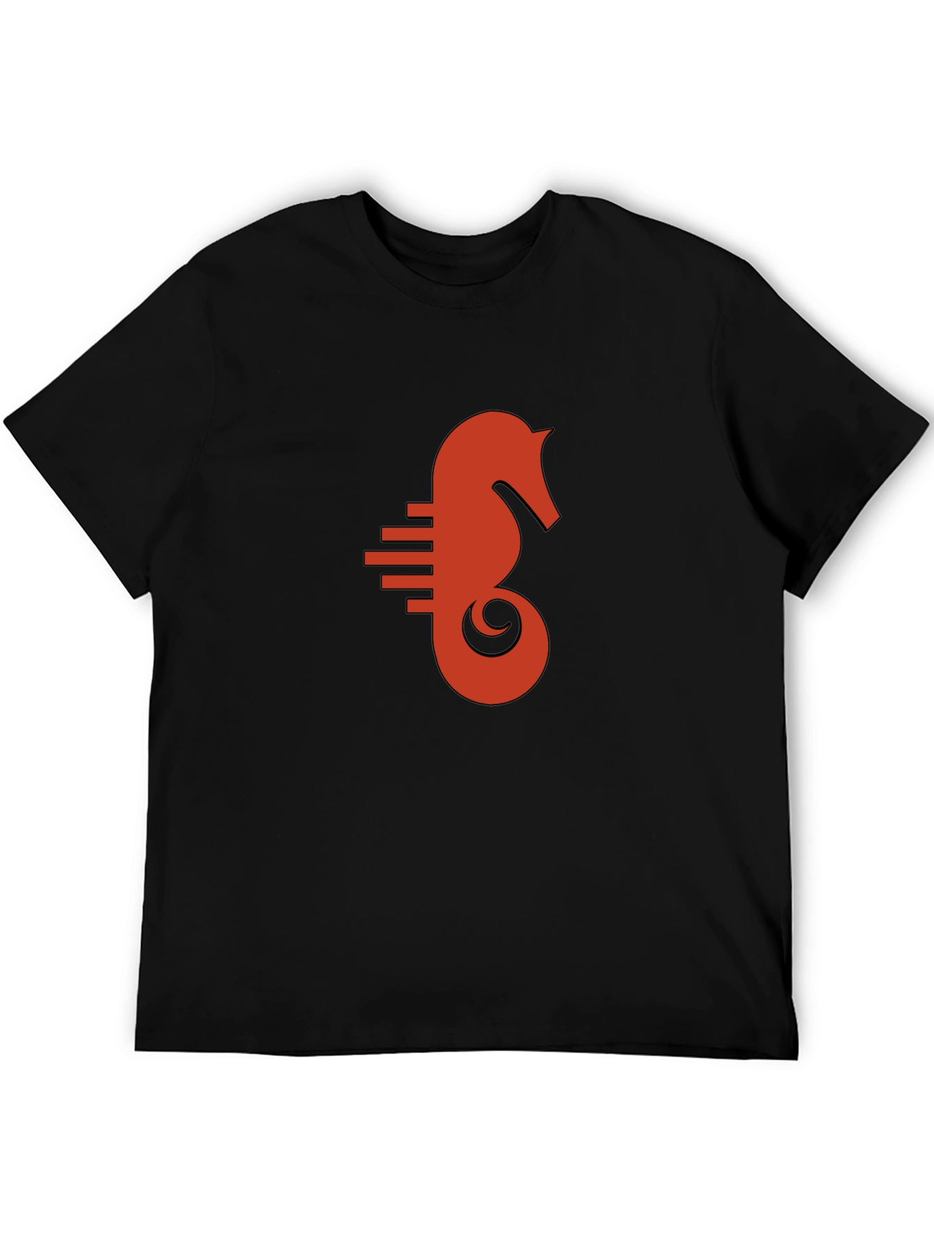 Seahorse Graphic Tee - Black Cotton Comfort