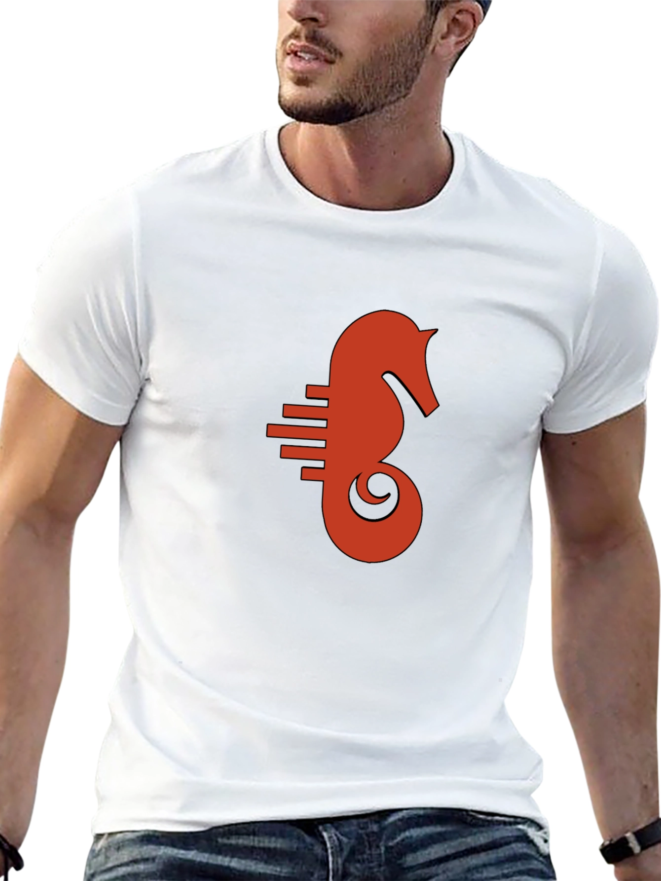 Seahorse Graphic Tee - Black Cotton Comfort