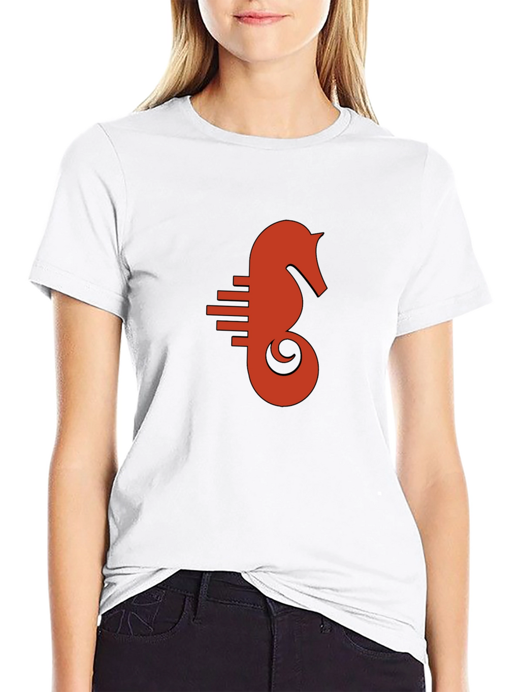 Seahorse Graphic Tee - Black Cotton Comfort