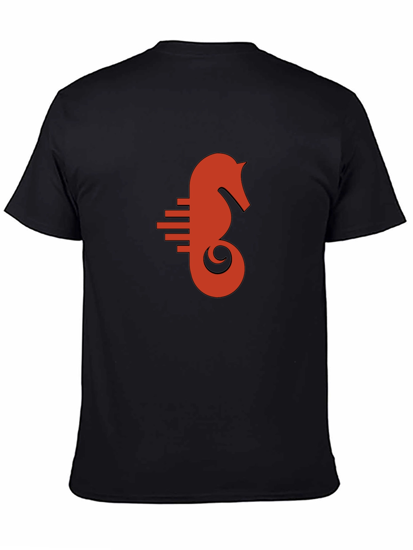 Seahorse Graphic Tee - Black Cotton Comfort