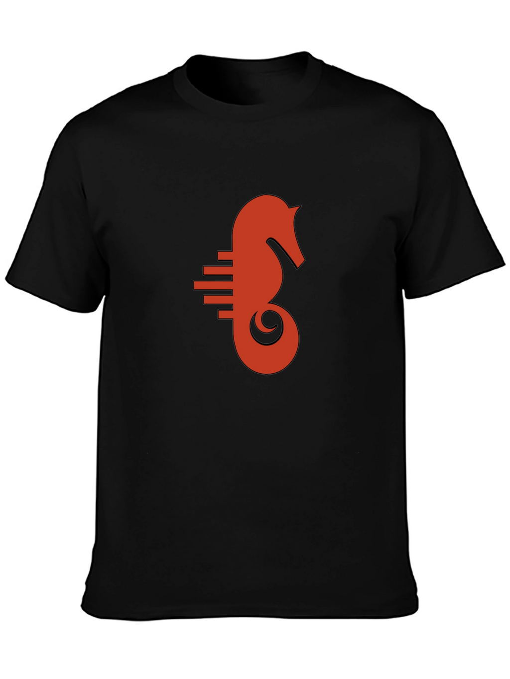 Seahorse Graphic Tee - Black Cotton Comfort