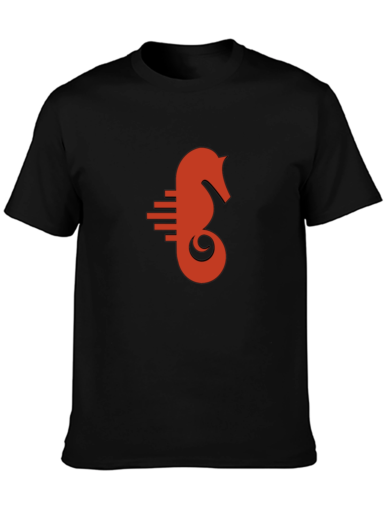 Seahorse Graphic Tee - Black Cotton Comfort