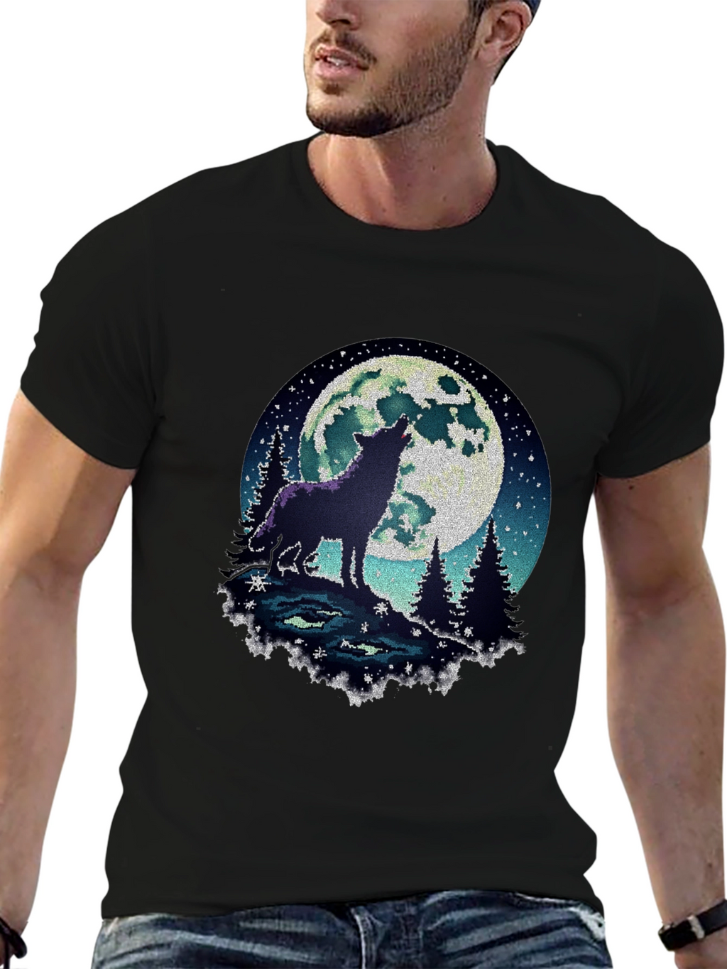 Wolf Moon T-Shirt - Mens Graphic Tee