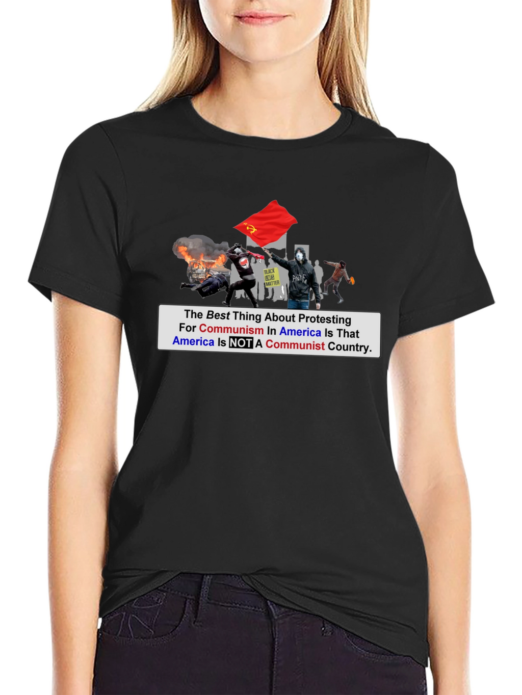 Anti-Communism Protest T-Shirt Political Statement Tee