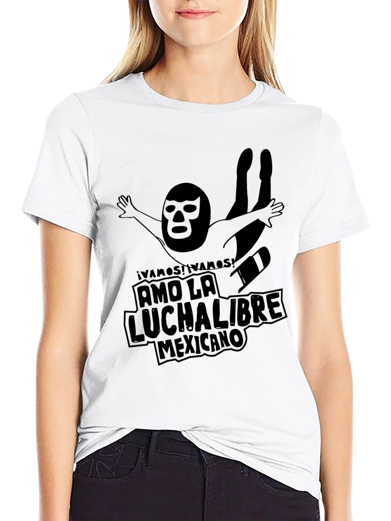 Lucha Libre Wrestler Black Graphic T-Shirt