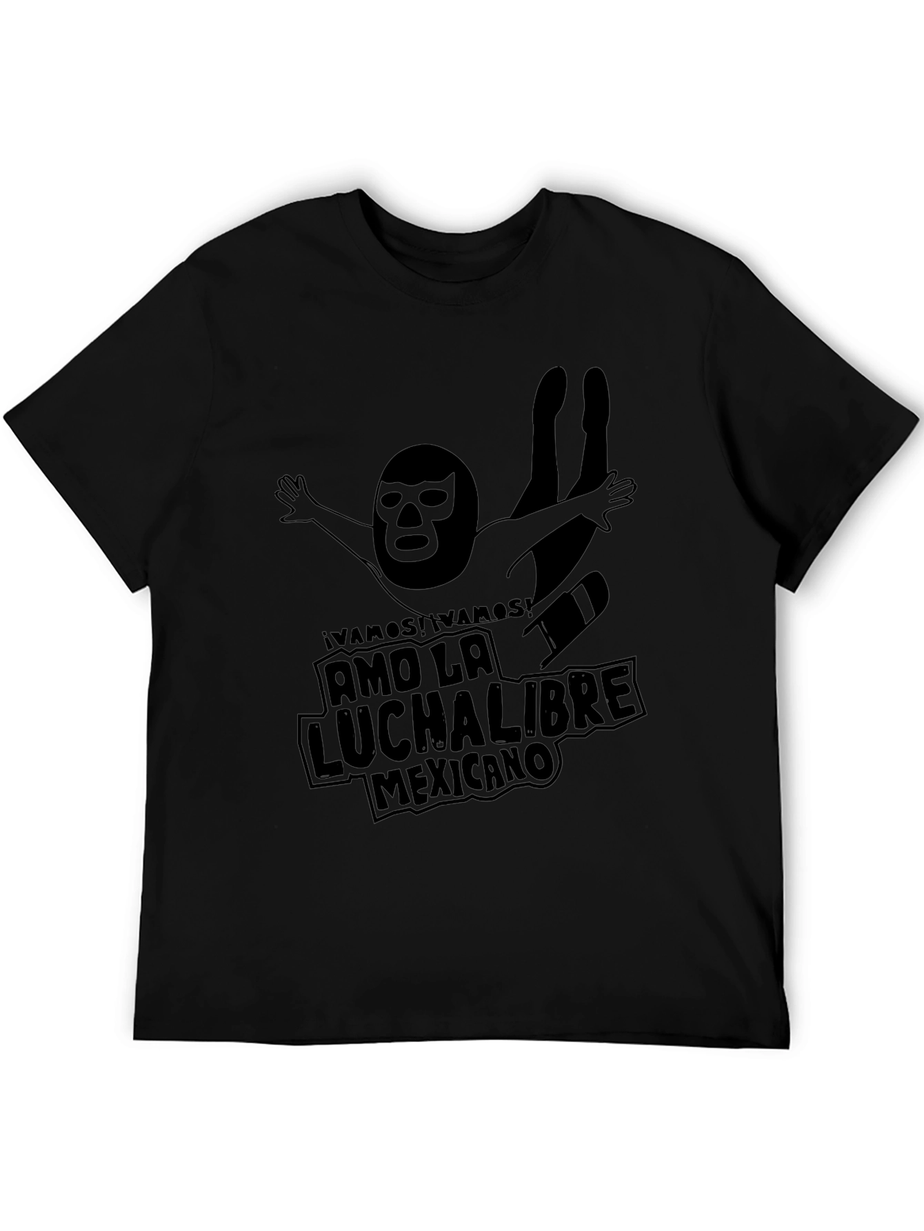 Lucha Libre Wrestler Black Graphic T-Shirt