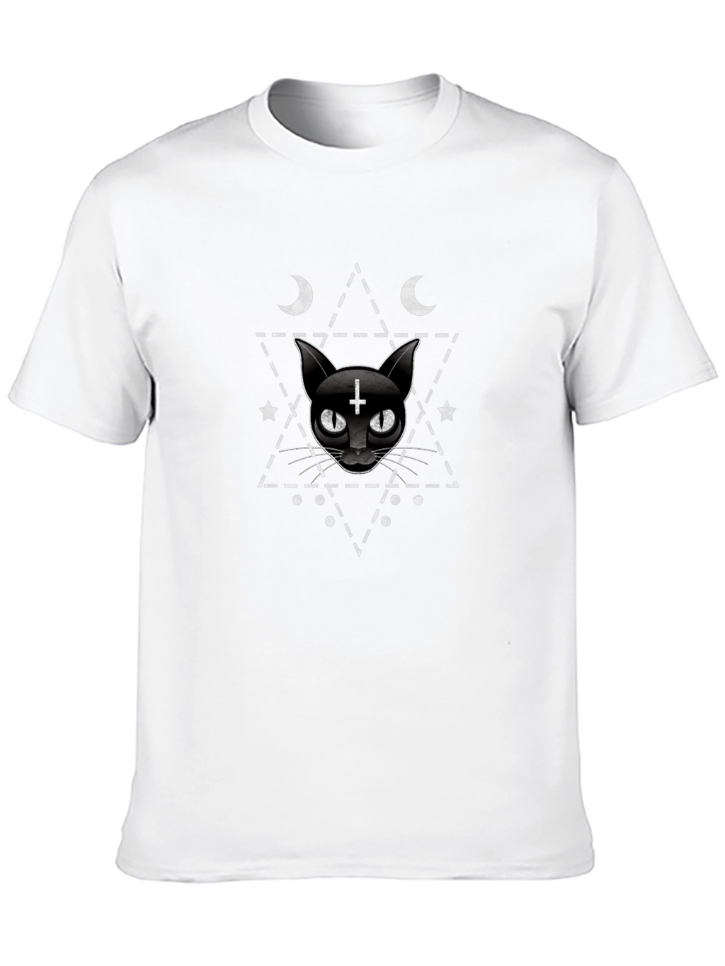 Occult Cat Graphic Tee - Black Unisex T-Shirt