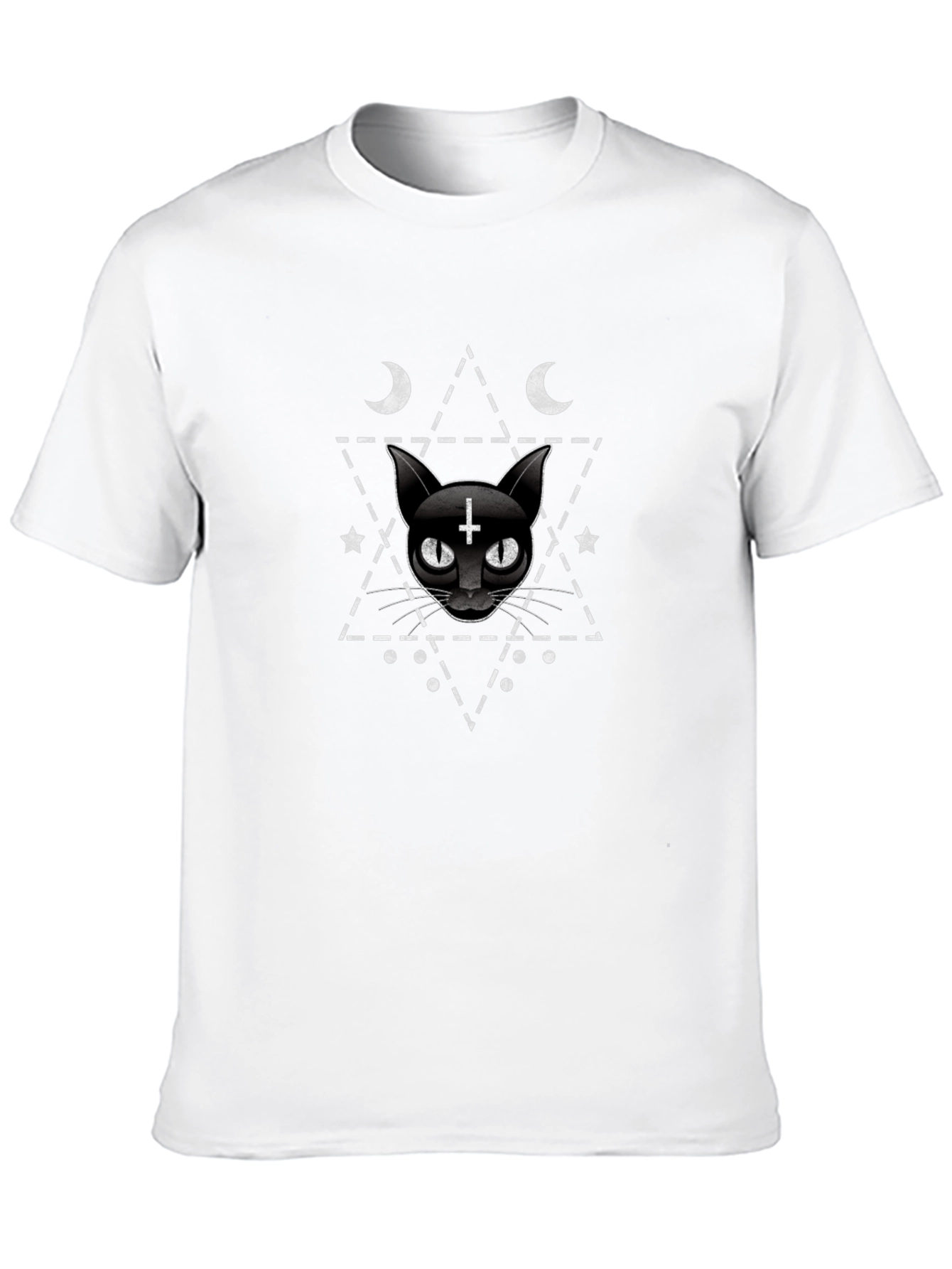 Occult Cat Graphic Tee - Black Unisex T-Shirt