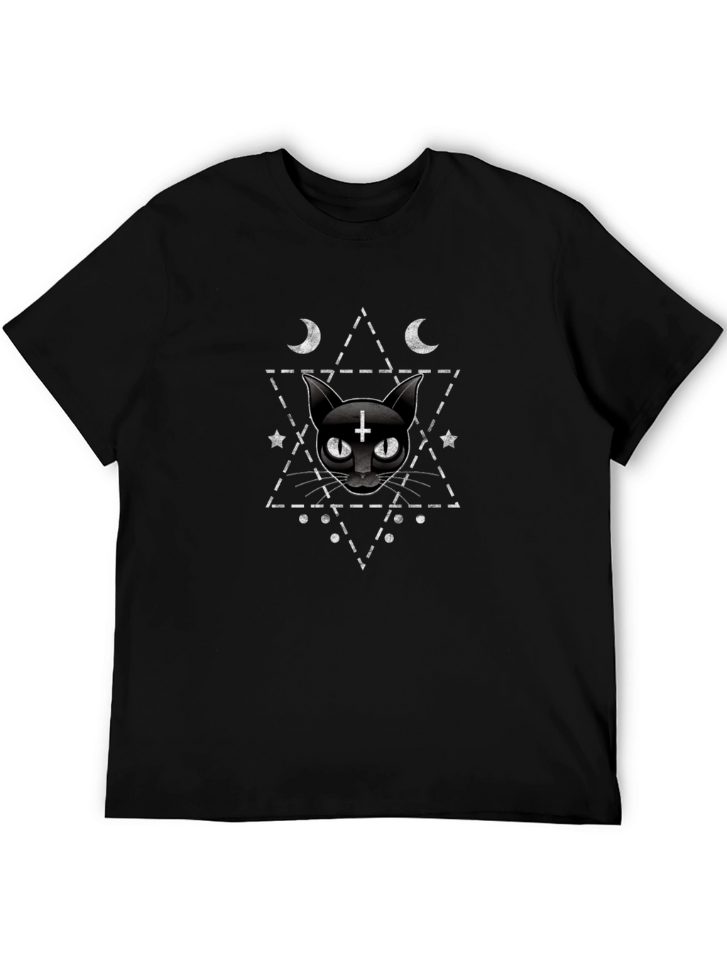 Occult Cat Graphic Tee - Black Unisex T-Shirt