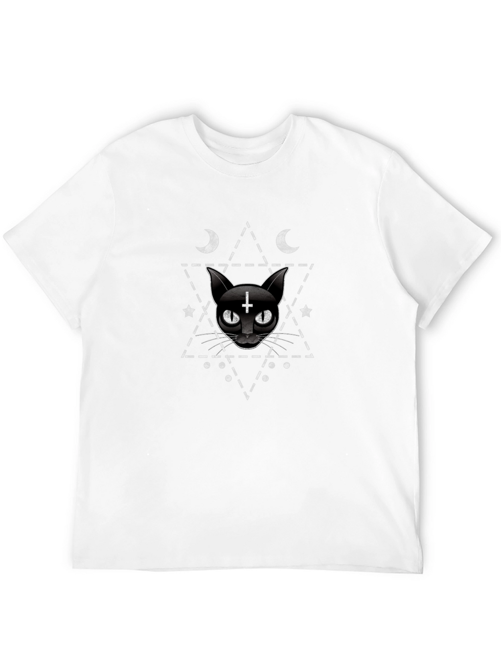 Occult Cat Graphic Tee - Black Unisex T-Shirt