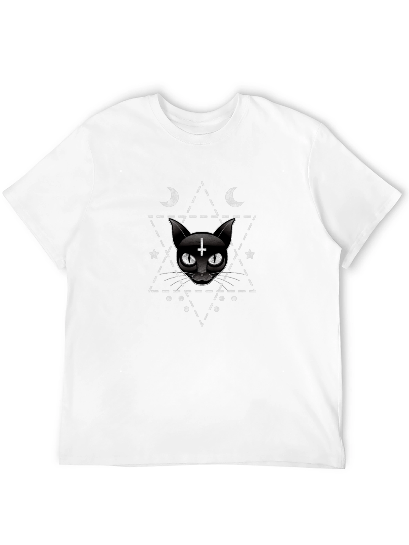 Occult Cat Graphic Tee - Black Unisex T-Shirt