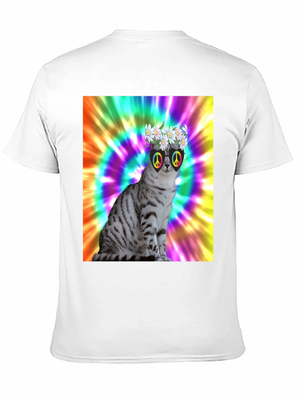 Cool Cat Tee - Peace & Flowers