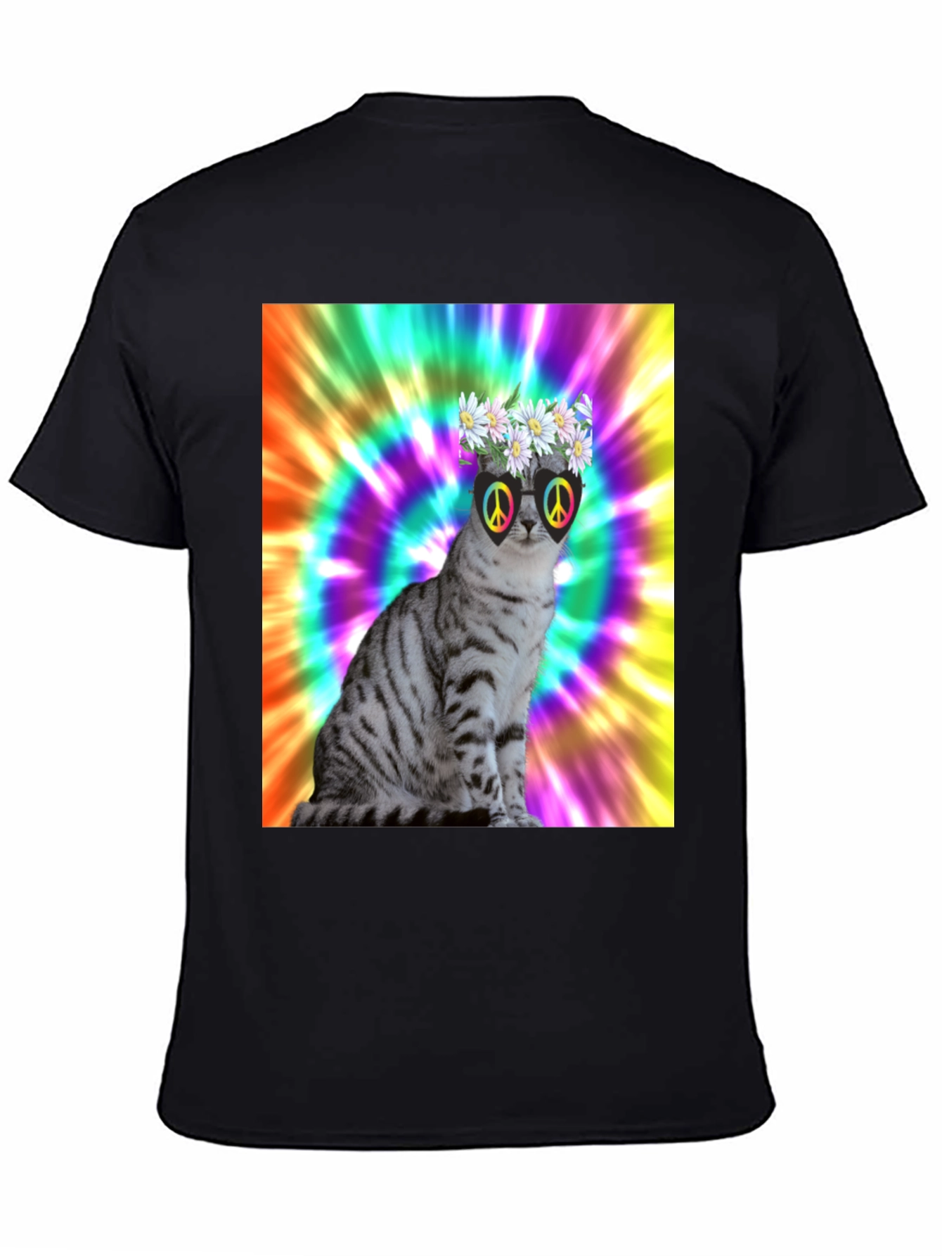 Cool Cat Tee - Peace & Flowers