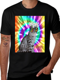 Cool Cat Tee - Peace & Flowers