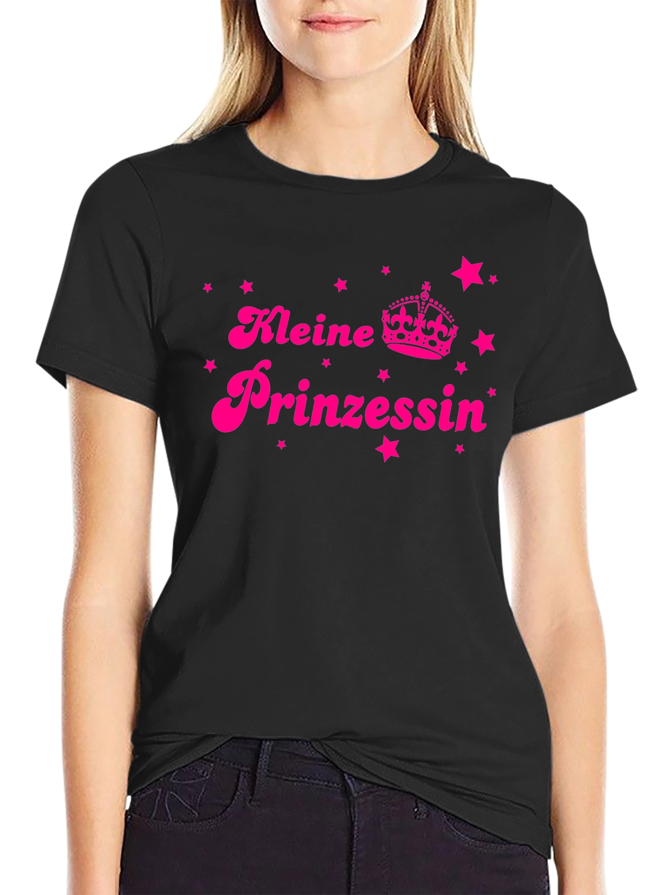 Kleine Prinzessin Black T-Shirt - Cute German Princess Design