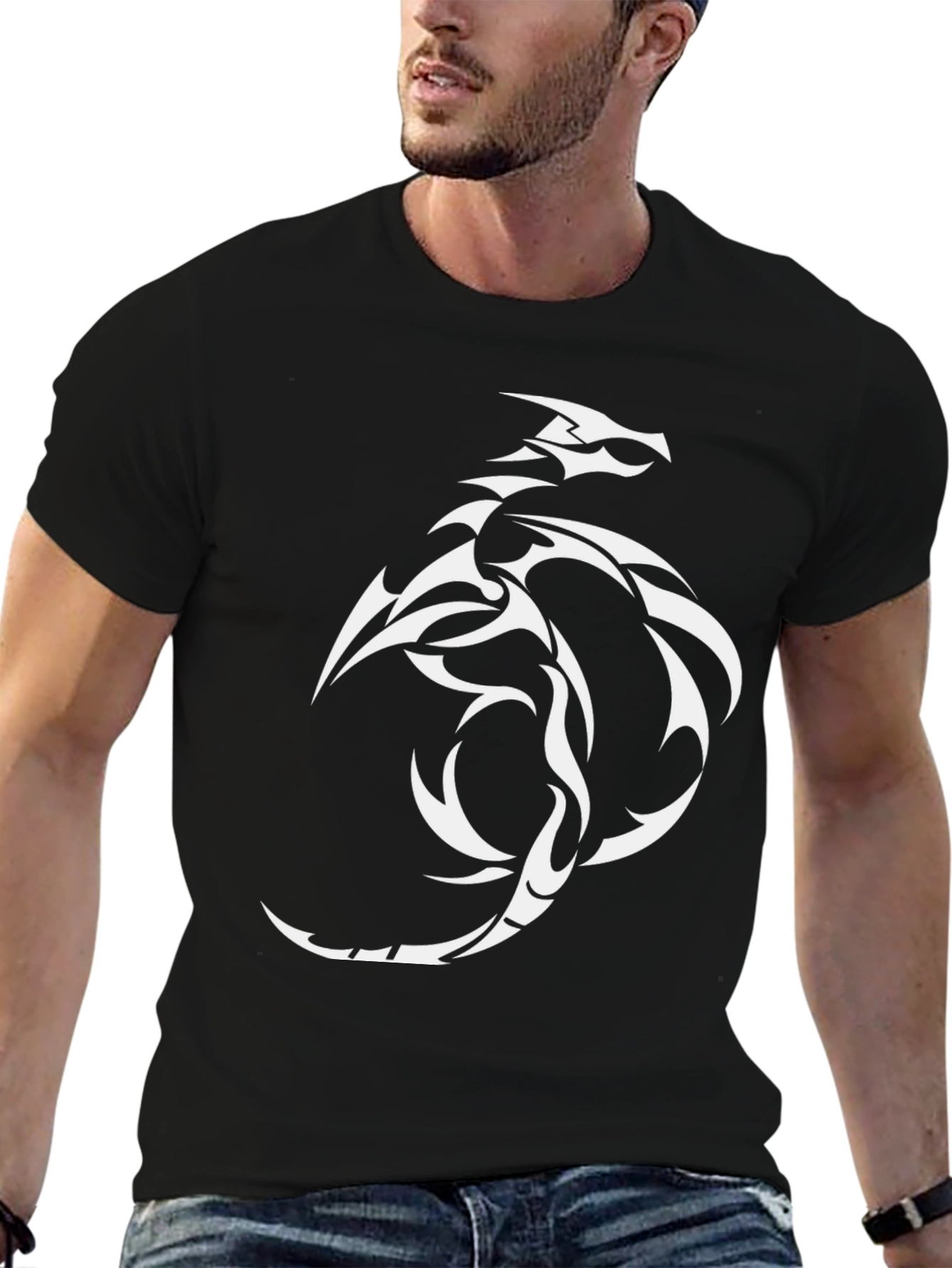 Dragon Tattoo Style Graphic T-Shirt