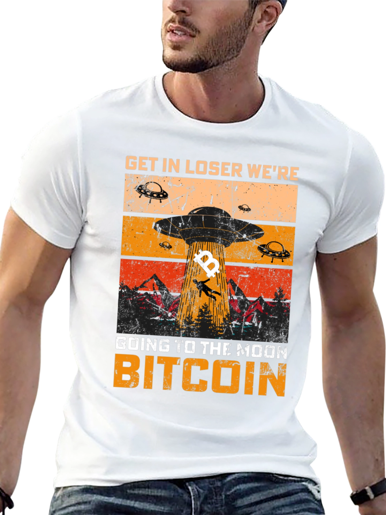 Bitcoin Moon T-Shirt Get in Loser Crypto Tee