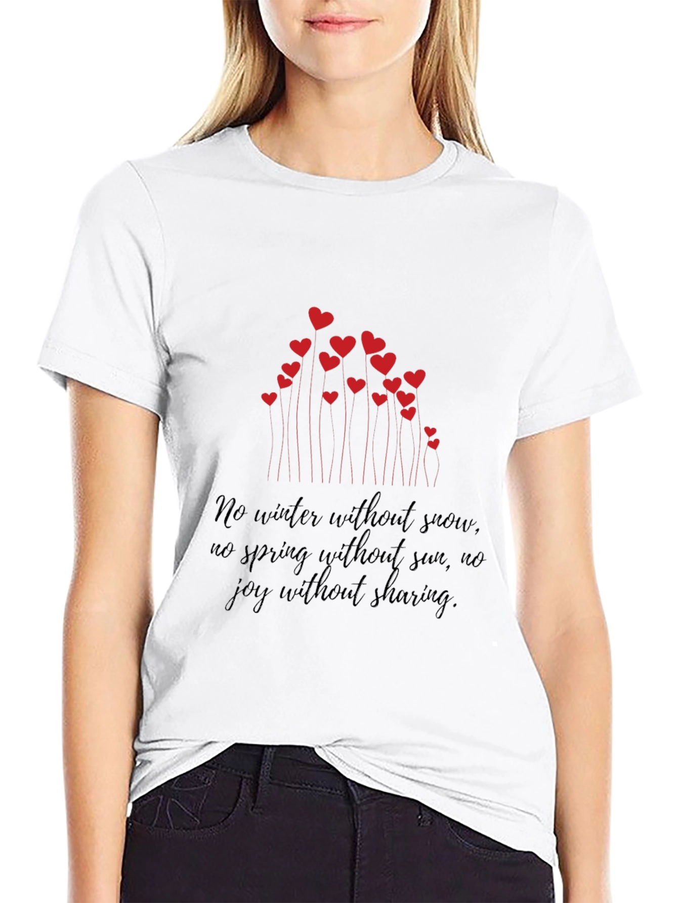 Heart Bloom Graphic Tee - Inspirational Quote Shirt