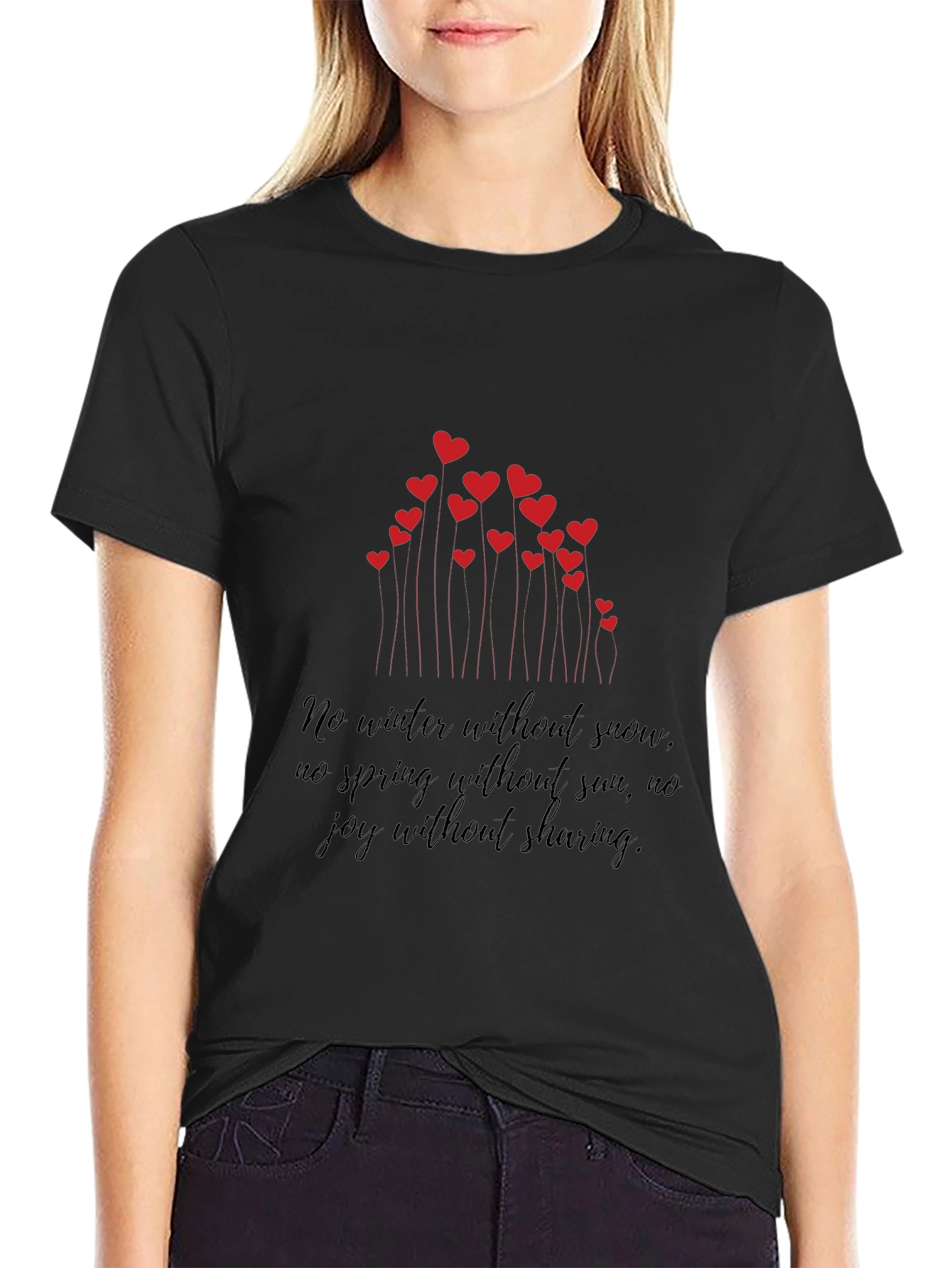 Heart Bloom Graphic Tee - Inspirational Quote Shirt