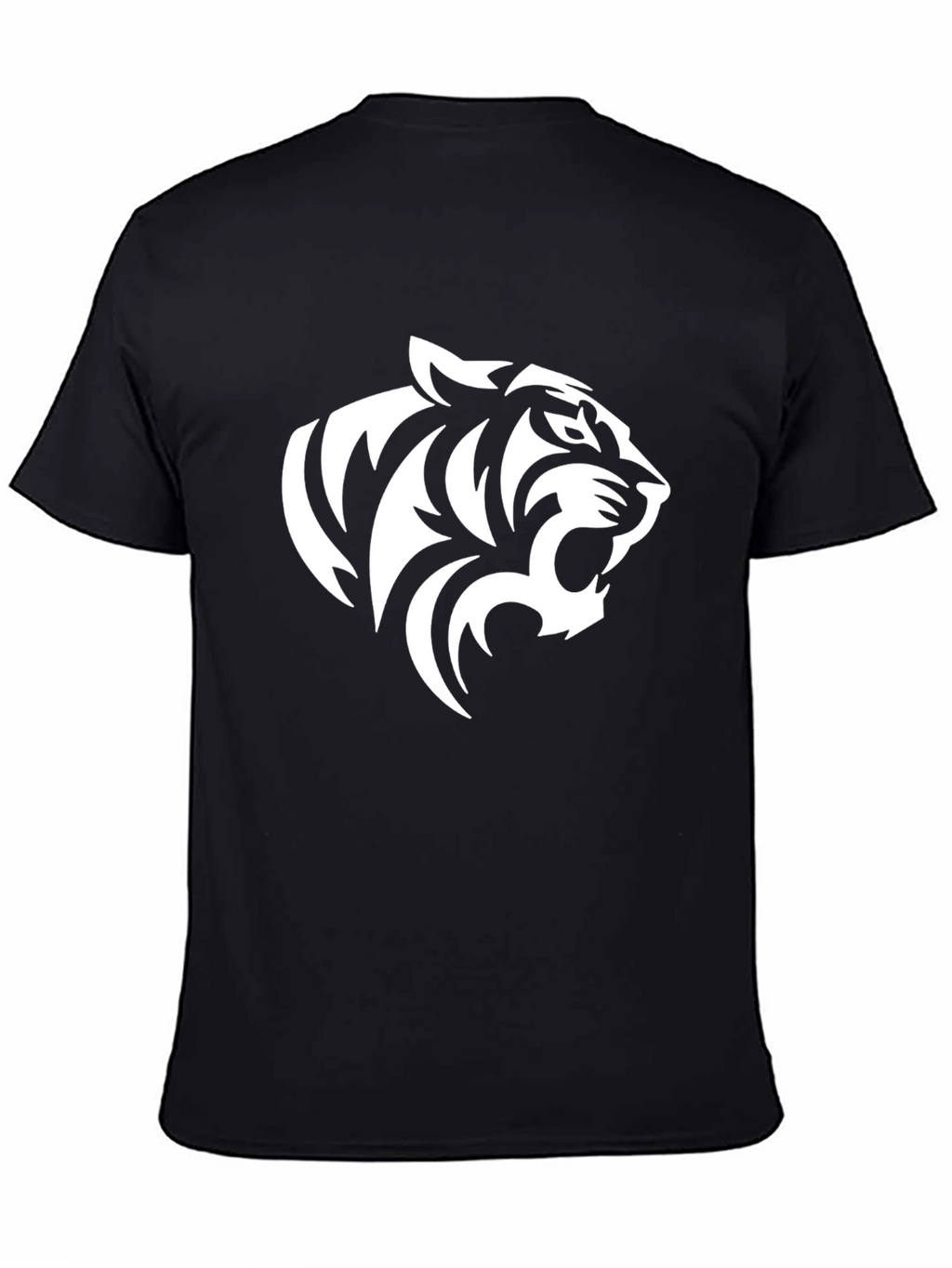 Bold Tiger Graphic Tee - Black Cotton Blend Shirt