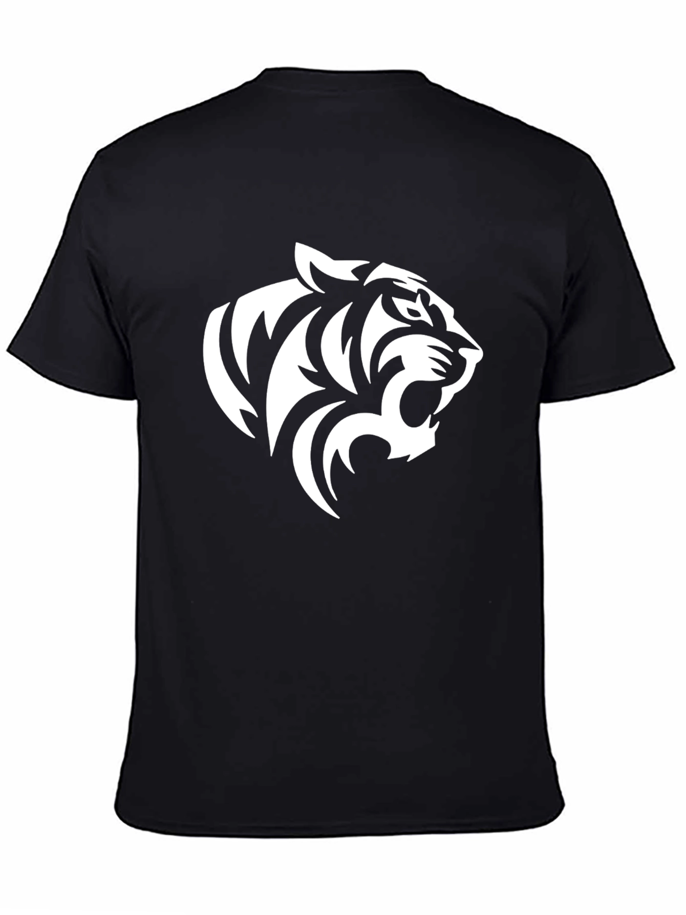 Bold Tiger Graphic Tee - Black Cotton Blend Shirt