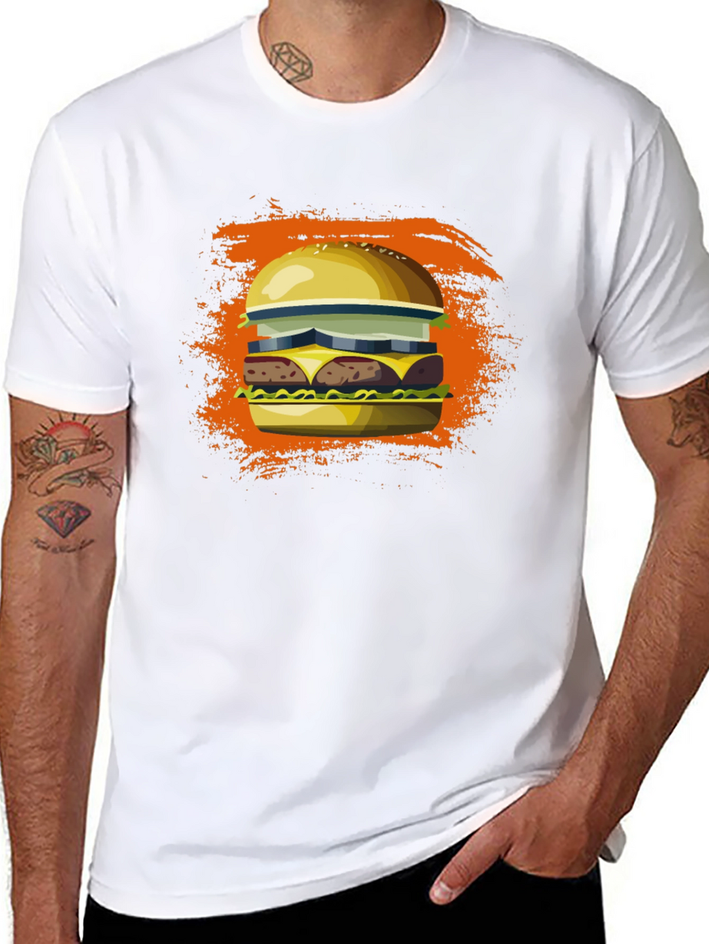 Burger Graphic Tee - Unisex Cotton T-Shirt