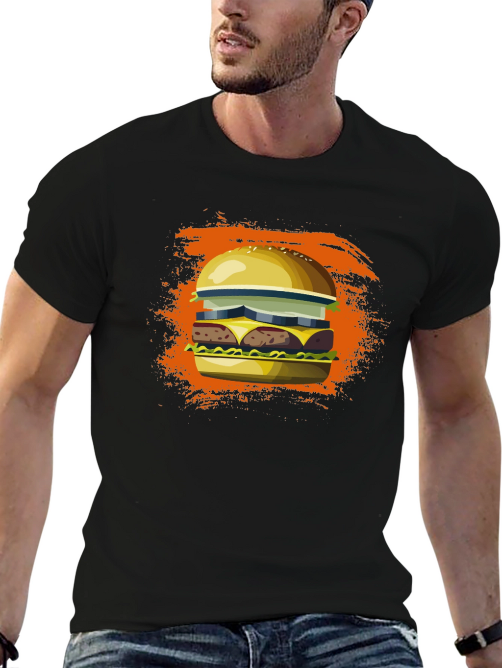 Burger Graphic Tee - Unisex Cotton T-Shirt