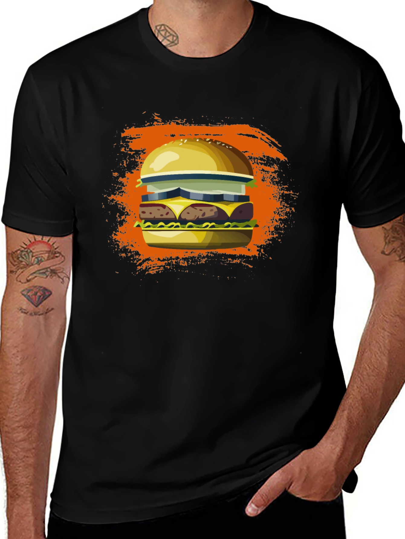 Burger Graphic Tee - Unisex Cotton T-Shirt