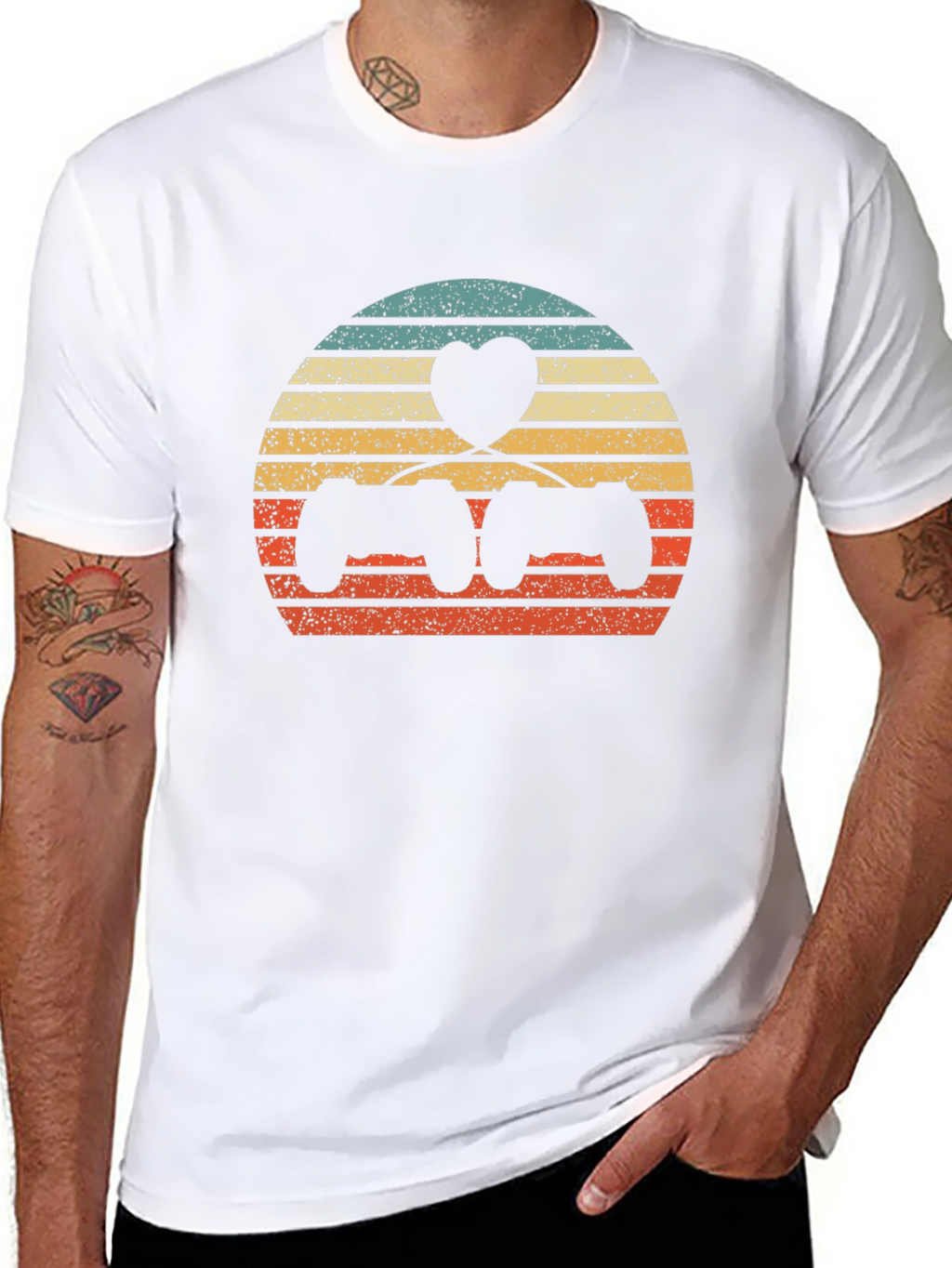 Gamer Love T-Shirt - Retro Gaming Heart Design