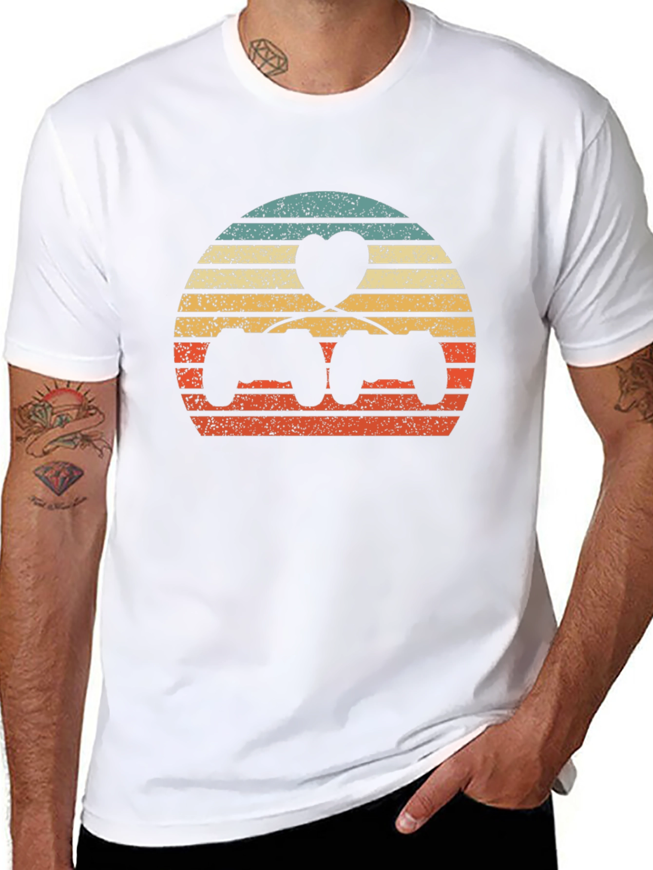 Gamer Love T-Shirt - Retro Gaming Heart Design
