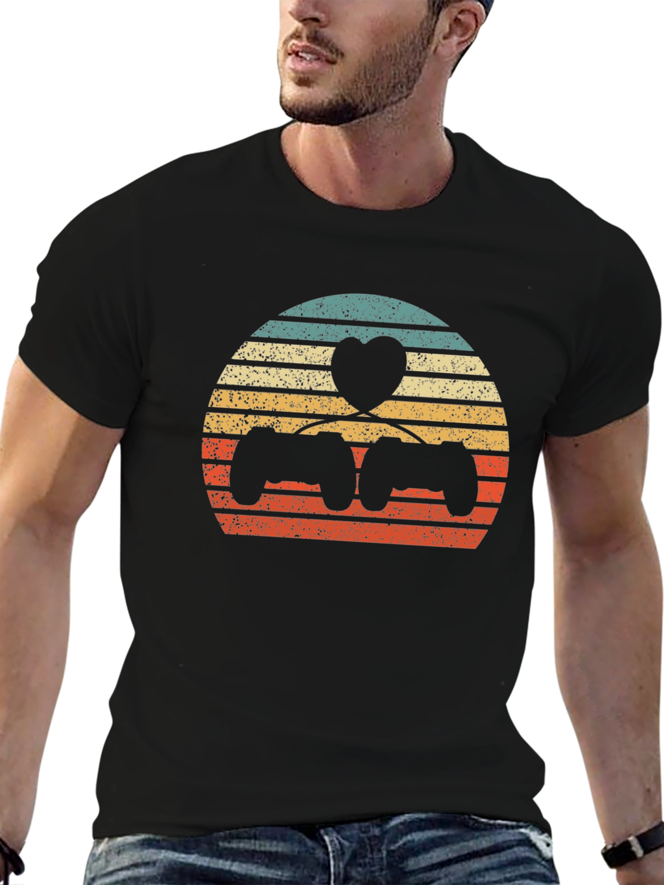Gamer Love T-Shirt - Retro Gaming Heart Design